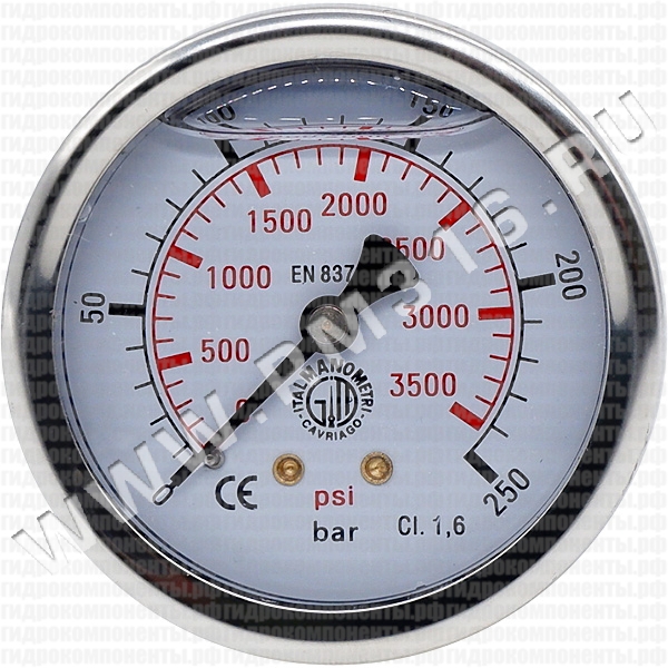 MGR-250-BAR/PSI-T (M638PBL250) МАНОМЕТР ГИДРАВЛИЧЕСКИЙ 63 ММ, 0 - 250 ...