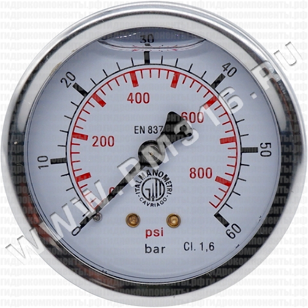 MGR-60-BAR/PSI-T (M638PBL060) МАНОМЕТР ГИДРАВЛИЧЕСКИЙ 63 ММ, 0 - 60 БАР ...