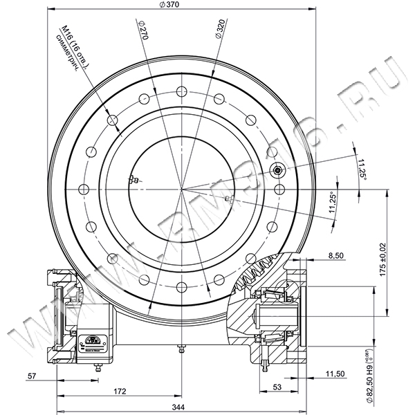 BE314-2B-Z1 ОПОРНО-ПОВОРОТНОЕ УСТРОЙСТВО (ОПУ) С ЧЕРВЯЧНЫМ РЕДУКТОРОМ (TGB, ИСПАНИЯ) BE314-2B-Z1 TGB ОПУ купить у официального дистрибьютора в России