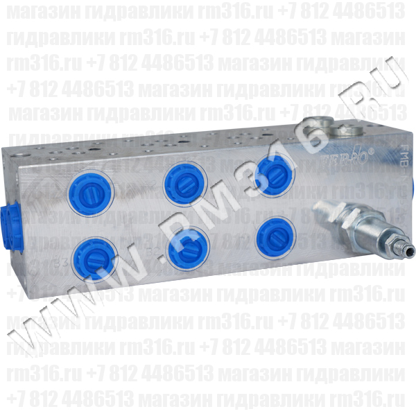 FMBNG06PV3ZR Плита CETOP 3 NG6, Ду=6 мм, с предохранительным клапаном под 3 гидрораспределителя