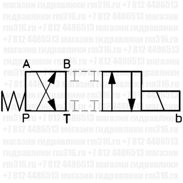 DKE-0631/2/A-X24DC (ATOS, Италия) Гидрораспределитель двухпозиционный четырехлинейный модульного типа, Ду = 10 мм (СЕТОР 05) с электроуправлением 24 В (DC), в комплекте с катушкой, электромагнит установлен со стороны канала В