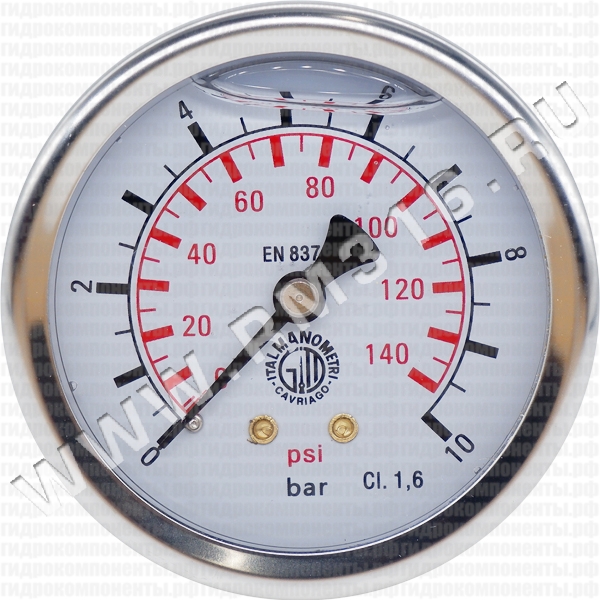 MGR-250-BAR/PSI-T (M638PBL250) МАНОМЕТР ГИДРАВЛИЧЕСКИЙ 63 ММ, 0 - 250 ...