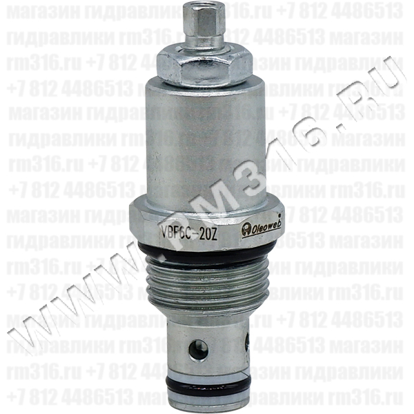 VBF6C Дроссель двухсторонний гидравлический (гидродроссель) картриджного (ввертного) исполнения, гнездо SAE8/2 (SAE 08), резьба 3/4-16 UNF-2A, 30 л/мин, 350 бар (Oleoweb, Италия)