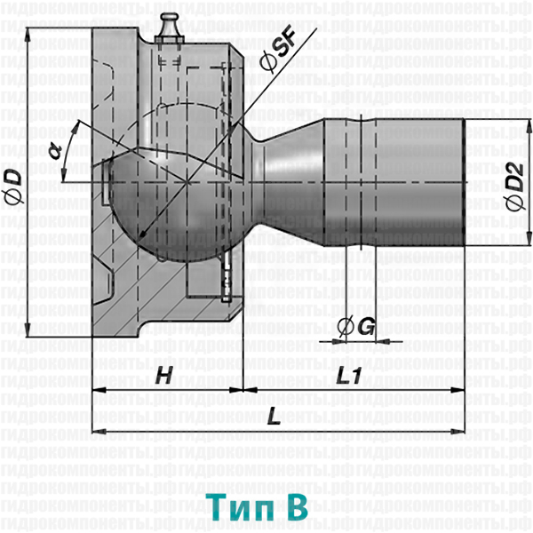 CSB00 ПОВОРОТНОЕ ШАРНИРНОЕ СОЕДИНЕНИЕ ДЛЯ ГИДРОЦИЛИНДРА CONTARINI