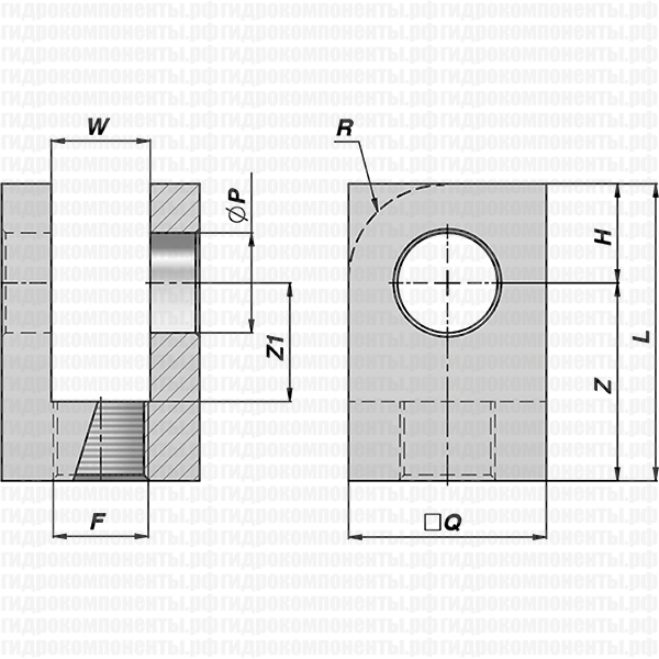CFF ВИЛКА РЕЗЬБОВАЯ ДЛЯ ГИДРОЦИЛИНДРА