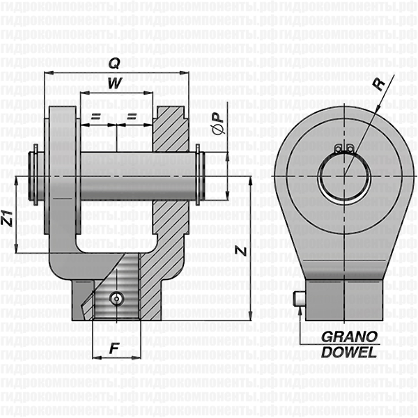 CSKLP РЕЗЬБОВАЯ ВИЛКА СО ШТИФТОМ - ISO 8133 ДЛЯ ГИДРОЦИЛИНДРА CONTARINI
