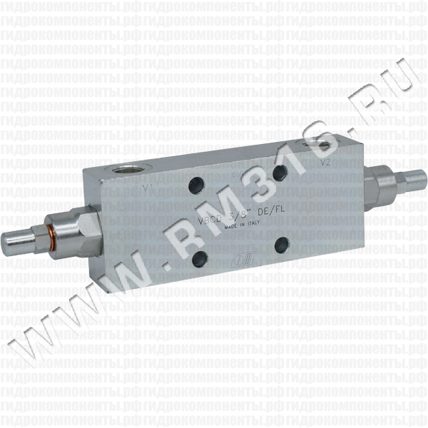 V0424 VBCD 3/8" DE/FL Двухсторонний тормозной (уравновешивающий) клапан (сталь), 3/8" BSP, 40 л/мин, 350 бар, 1:4,5, фланцевый монтаж, предварительная настройка пружины 320 бар Двухсторонний тормозной (уравновешивающий) клапан, фланцевый монтаж
