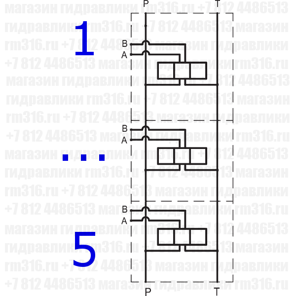 HSD-ZVB6P-5-B Плита CETOP 3 под 5 мест (гидрораспределителей)