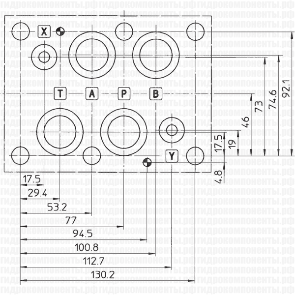 CETOP 8 Монтажная поверхность гидрозамка JPR-312 ATOS JPR312, JPR313, JPR314 ATOS гидроклапаны