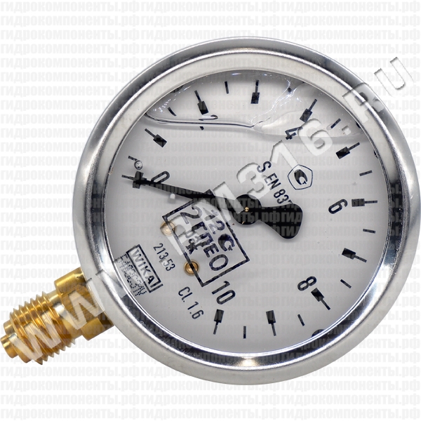 213.53.063 (0-10 бар, рад.) Манометр виброустойчивый с первичной поверкой, радиальное присоединение