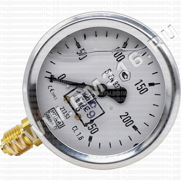 WIKA 213.53.063 МАНОМЕТР ГИДРАВЛИЧЕСКИЙ С ПЕРВИЧНОЙ ПОВЕРКОЙ 63 ММ, 0 ...