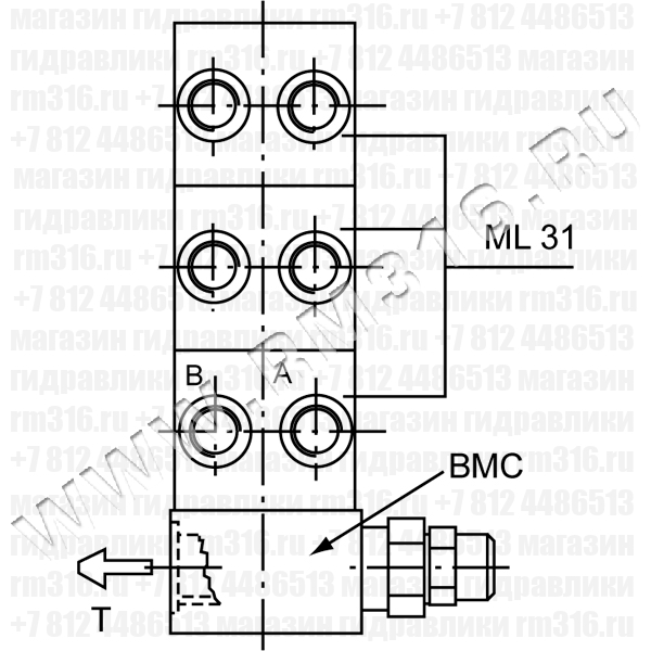 Плиты серии ML31 устанавливается на плиту BMC, которая соединяется с возвратным фильтром серии OMTF09 через фитинг R12MC