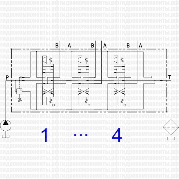 Q45/4 F1SR(250)-4х111A1/D41-F3D-12 V.DC, код 045040111053001 (Galtech, Италия) Гидрораспределитель моноблочный с электроуправлением Q45/4 Galtech