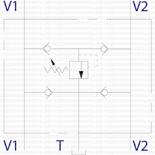 Сдвоенный предохранительный клапан гидравлический