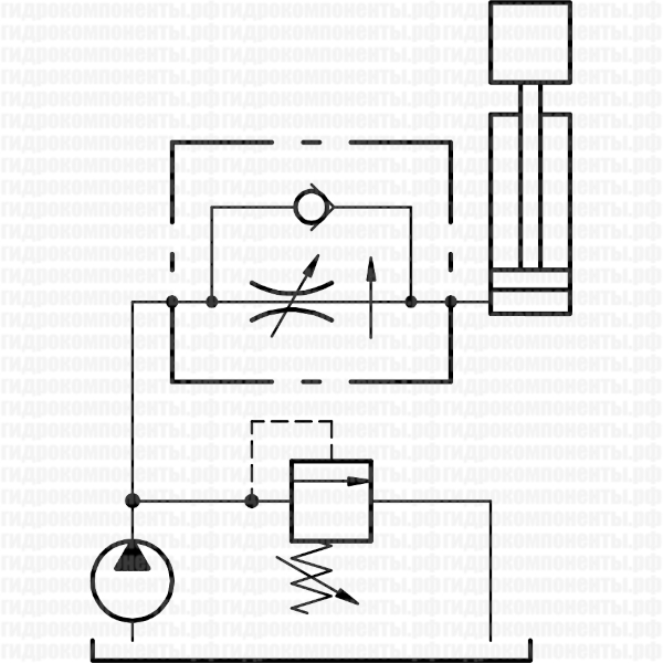 Двухлинейный регулятор расхода с компенсацией по давлению, с обратным клапаном, регулировка рукояткой (Oleoweb, Италия)