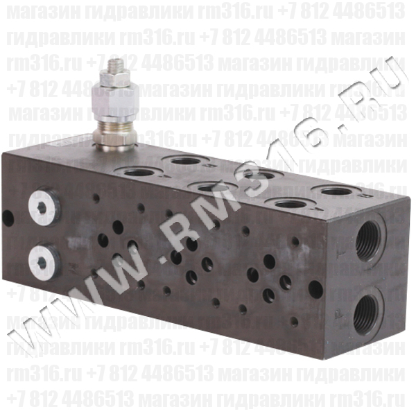 EM213/3X3F Плита CETOP 3 NG6, Ду=6 мм, с предохранительным клапаном под 3 гидрораспределителя