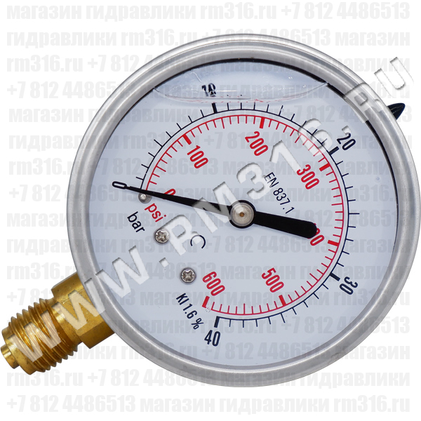 63R40.MGE (аналог M635RL040) Манометр виброустойчивый, радиальное присоединение