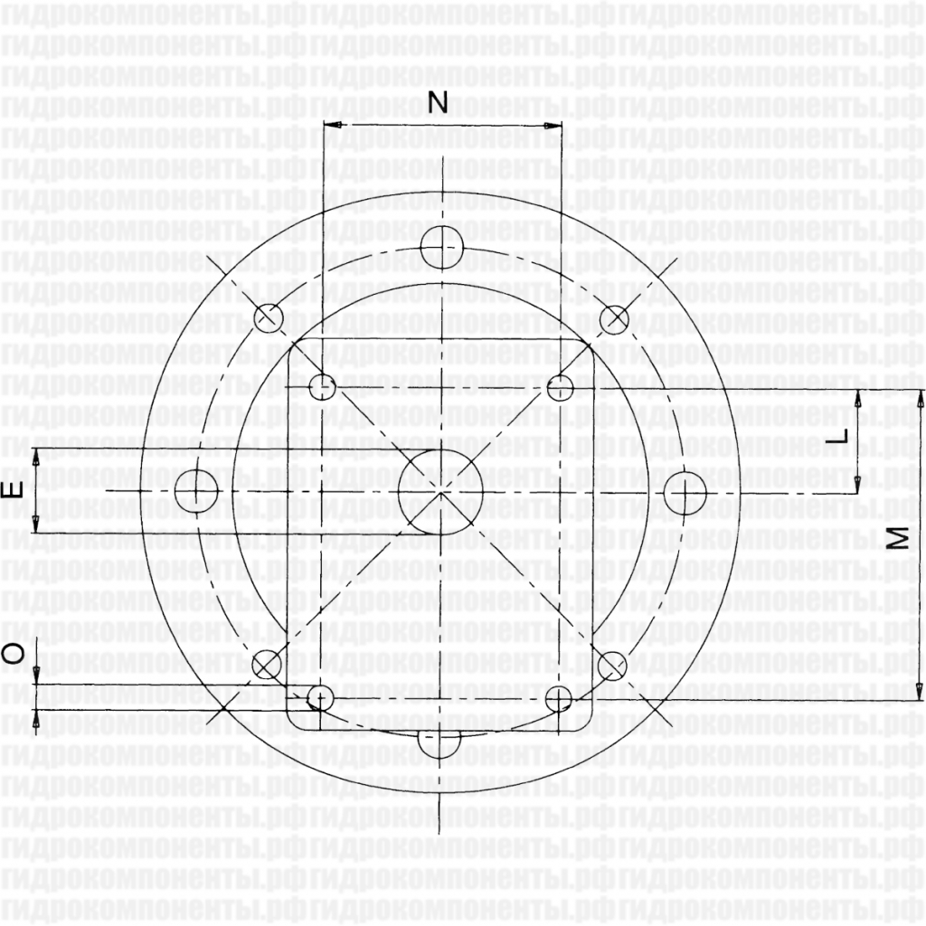 LS250 Колокол (переходник) 250 мм, для соединения электродвигателя 2,2-4 кВт типа АИР90/АИР100 с шестерённым насосом 1 группы (U1P) со стандартным европейским фланцем Ø = 25,4 мм (72 x 52 мм): 1SP (Galtech), 1P (Marzocchi). 