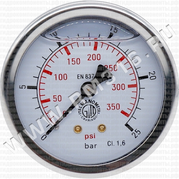 MGR-25-BAR/PSI-T (M638PBL025) Манометр виброустойчивый, осевое присоединение
