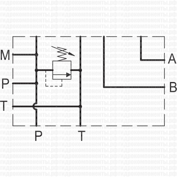 ES5B34PLX3F Плита (сталь) с предохранительным клапаном под 1 место (гидрораспределитель) по стандарту CETOP 05 купить в магазине гидравлики СПБ