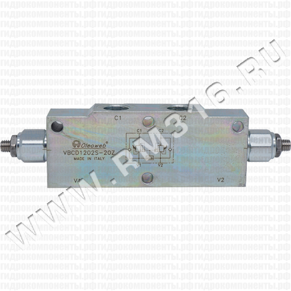 VBCD1202S Тормозной клапан сдвоенный (сталь), 1/2", 60 л/мин, настройка пружины 60 - 350 бар, 1:4,25 (Oleoweb, Италия) VBCD1202S Тормозной клапан Oleoweb купить в магазине гидравлики СПБ