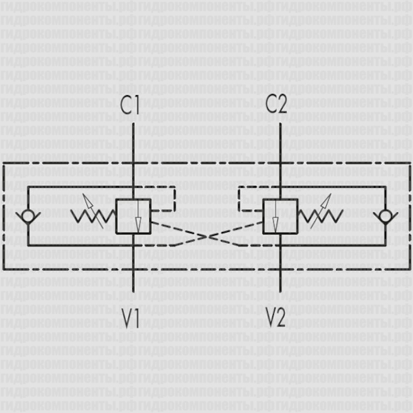 Гидросхема тормозного гидроклапана VBCD Oleoweb