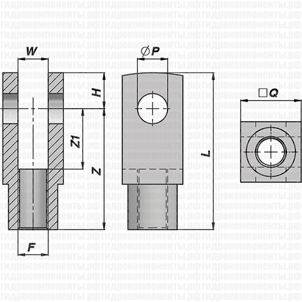 CFFF РЕЗЬБОВАЯ ВИЛКА - DIN 7 1752 ДЛЯ ГИДРОЦИЛИНДРА CONTARINI