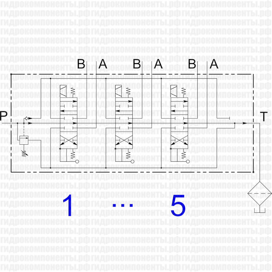 Q45/5 F1SR(250)-5X103/A1/D41-F3D-24V.DC, код 045050103036001 (Galtech, Италия) Гидрораспределитель Q45/5 F1SR(250)-5X103/A1/D41-F3D-24V.DC Galtech