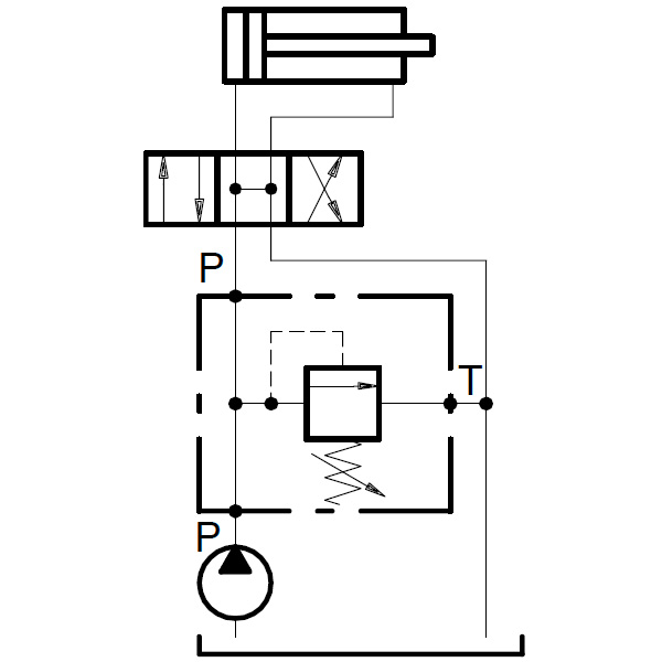 Предохранительный гидроклапан VMP L Oleodinamica Marchesini схема