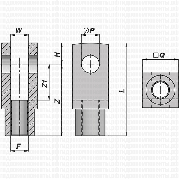 CFFF00 РЕЗЬБОВАЯ ВИЛКА - ISO 8140 ДЛЯ ГИДРОЦИЛИНДРА