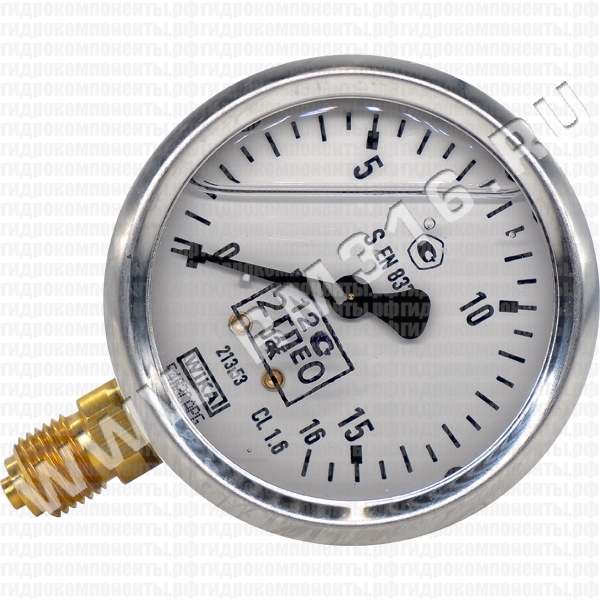 213.53.063 (0-16 бар, рад.) Манометр виброустойчивый с первичной поверкой, радиальное присоединение
