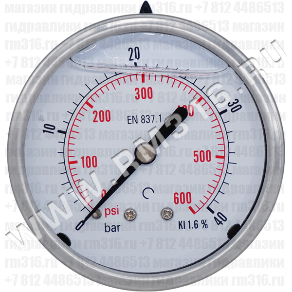 63P40.MGE (аналог M638PBL040) Манометр виброустойчивый, осевое присоединение