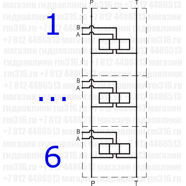 HSD-ZVB6P-6-B Плита CETOP 3 под 6 мест (гидрораспределителей)