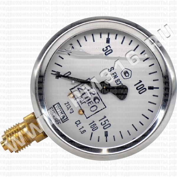 213.53.063 (0-160 бар, рад.) Манометр виброустойчивый с первичной поверкой, радиальное присоединение