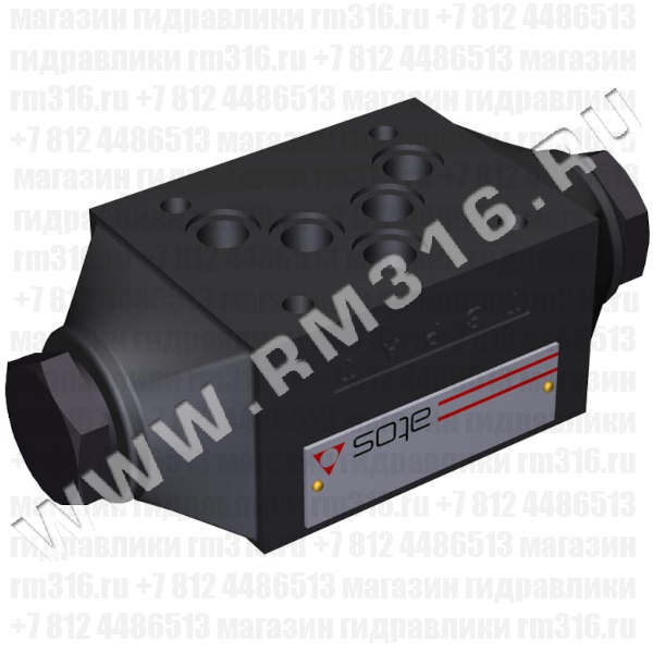 KR-014 Гидрозамок модульного типа, СЕТОР 5, однолинейный KR-013 (ATOS, Италия) Гидрозамок модульного типа, однолинейный (действует на канал A), Ду = 10 мм (СЕТОР 05), 120 л/мин (Atos, Италия)
