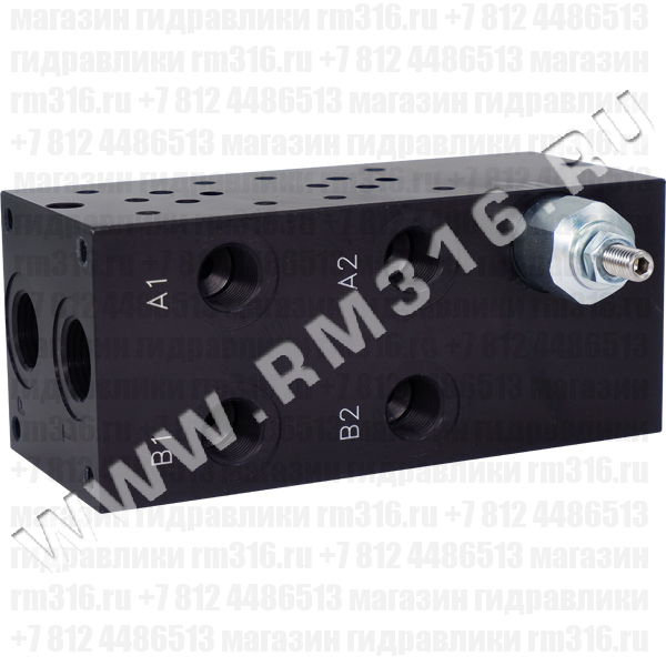 BM2AC2 Плита CETOP 3 NG6, Ду=6 мм, с предохранительным клапаном под 2 гидрораспределителя