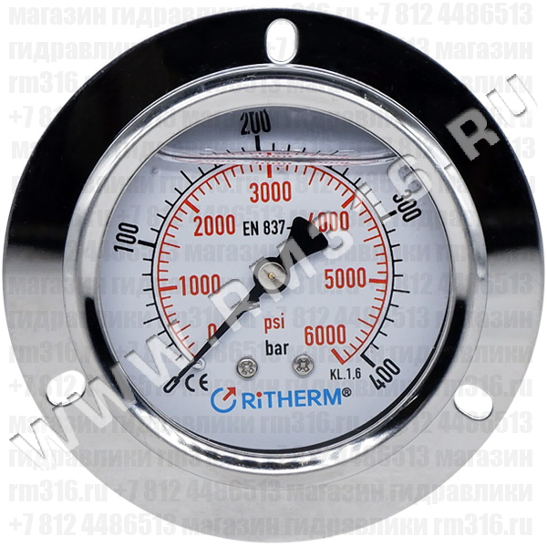 1201-63F-400 (0-400 бар) Манометр виброустойчивый, фланцевое присоединение