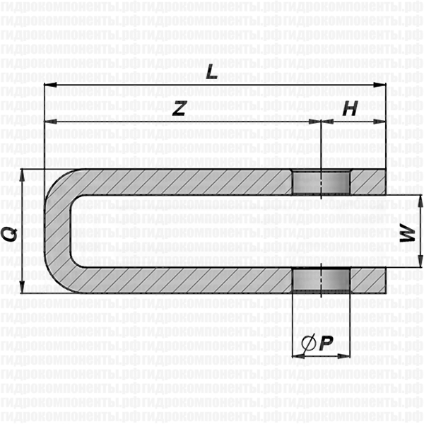 CFP ВИЛКА ГНУТАЯ ПОД ПРИВАРКУ ДЛЯ ГИДРОЦИЛИНДРА