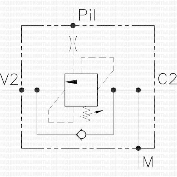 OWC-60-SE-38-14FCB-X Тормозной клапан, гидравлическая схема N01.614.0X0 (OWC-60-SE-38-14FCB-X замена 001.024.0Y0)