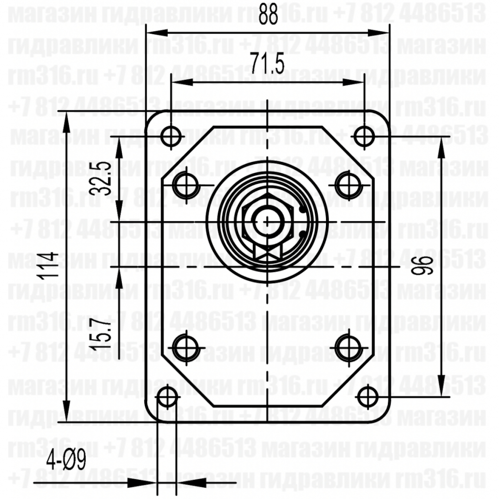 Шестеренный насос второй группы (Shanghai Koreson Machinery, Китай) Фланец шестеренного насоса KGP2E2