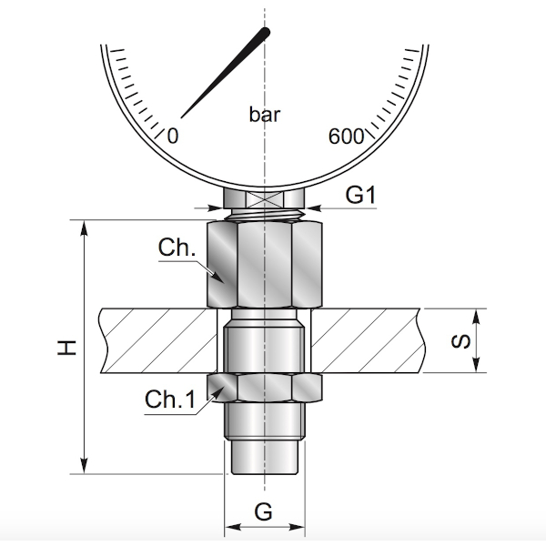 Адаптер переборочный для манометра