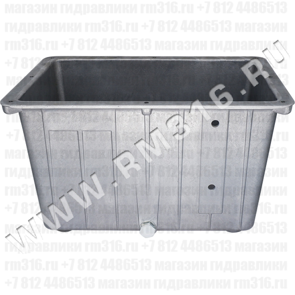 CP25M-L02 Гидравлический бак для маслостанции (алюминий), 25 литров, 490x340x285 мм, в комплекте с уплотнением GCP25, с отверстиями для установки уровня жидкости 127 мм, без крышки (OMT, Италия)