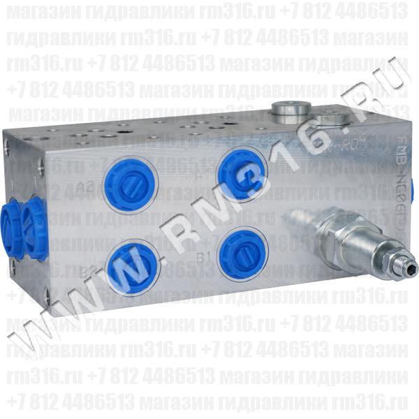 FMBNG06PV2ZR Плита (алюминий) с предохранительным клапаном под 2 места (гидрораспределителя) по стандарту CETOP 03 (Ду=6 мм), настройка пружины 50-380 бар, регулировка шестигранником (FER-RO, Турция)