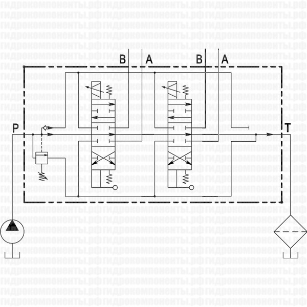 Q45/2 F1SN(150)-2X103/A1/D41-F3D-24V.DC, код 045020103009000 или 045020103001000 (Galtech, Италия) Гидрораспределитель моноблочный с электроуправлением 24 В и дублирующим ручным управлением, 2-х секционный, номинальный расход 60 л/мин, с регулируемым предохранительным клапаном 81-200 бар (настройка на 150 бар) Q45/2 Galtech распределитель