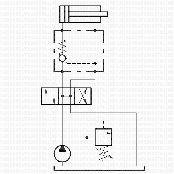 Гидрозамок VBPSE A одноклапанный принцип работы