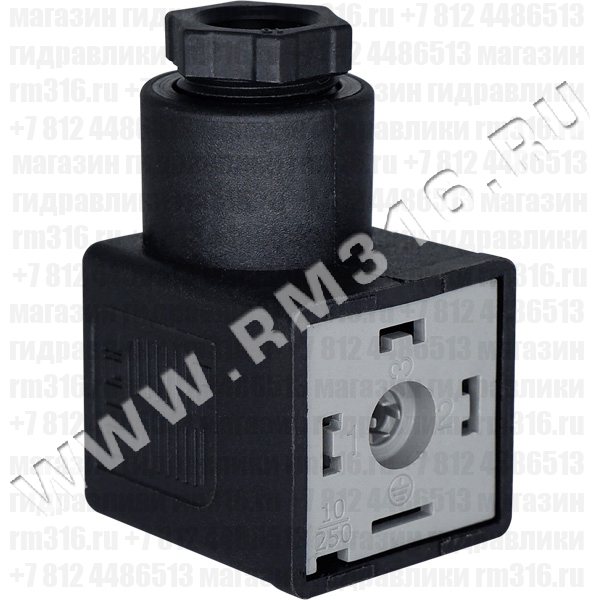 88100003 Электрический разъем с выпрямителем (штекер, коннектор) для катушки электромагнита DIN 43650 (ISO4400)
