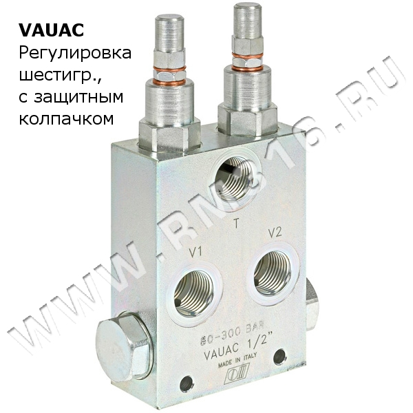 VAUAC Сдвоенный предохранительный гидроклапан с обратными клапанами VAUAC 3/4", VAUAC 1/2", VAUAC 3/8" Клапан предохранительный Marchesini