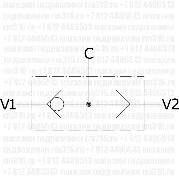 Клапан "ИЛИ", гидросхема SHV OFC VILLA