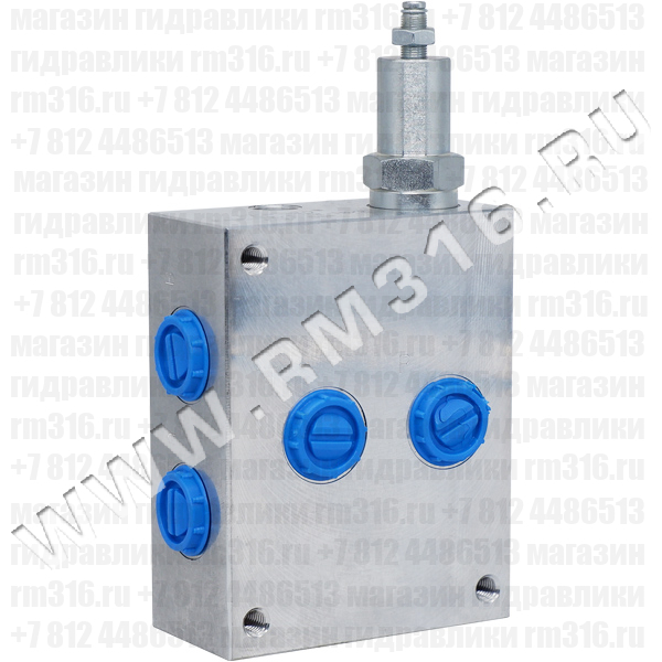 FMBNG10V1ZR Плита (алюминий) с предохранительным клапаном под 1 место (гидрораспределитель) по стандарту CETOP 05 (Ду=10 мм), настройка пружины 50-380 бар, регулировка шестигранником (FER-RO, Турция)