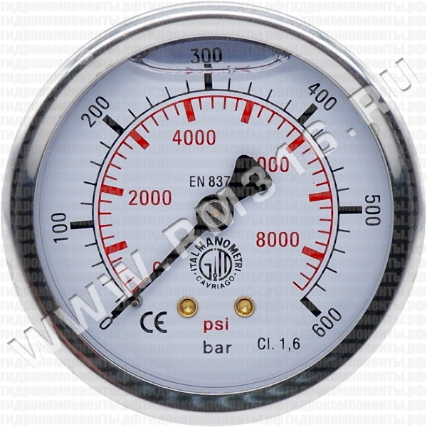 MGR-600-BAR/PSI-T (M638PBL600) МАНОМЕТР ГИДРАВЛИЧЕСКИЙ 63 ММ, 0 - 600 ...